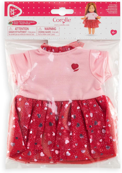 Ma Crolle Kleid, Herzblatt, für alle 36cm MaCorolle Ankleidepuppen, Puppenkleidung, Puppenzubehör, ab 4 Jahren