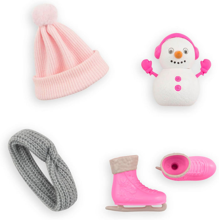 Corolle Girls Valentine Winter Set, Dressing Doll in Winter Outfit with Cuddly Jacket, 4-Piece Accessories, Vanilla Fragrance, 28 cm, from 4 Years