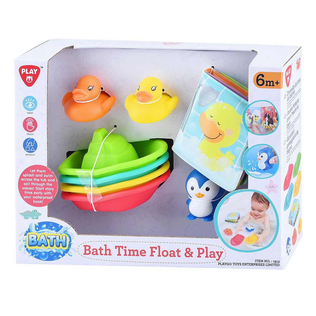 Play Bath Toy Set – Bath Book and Boats – 8 Pieces – Colourful Bath Fun