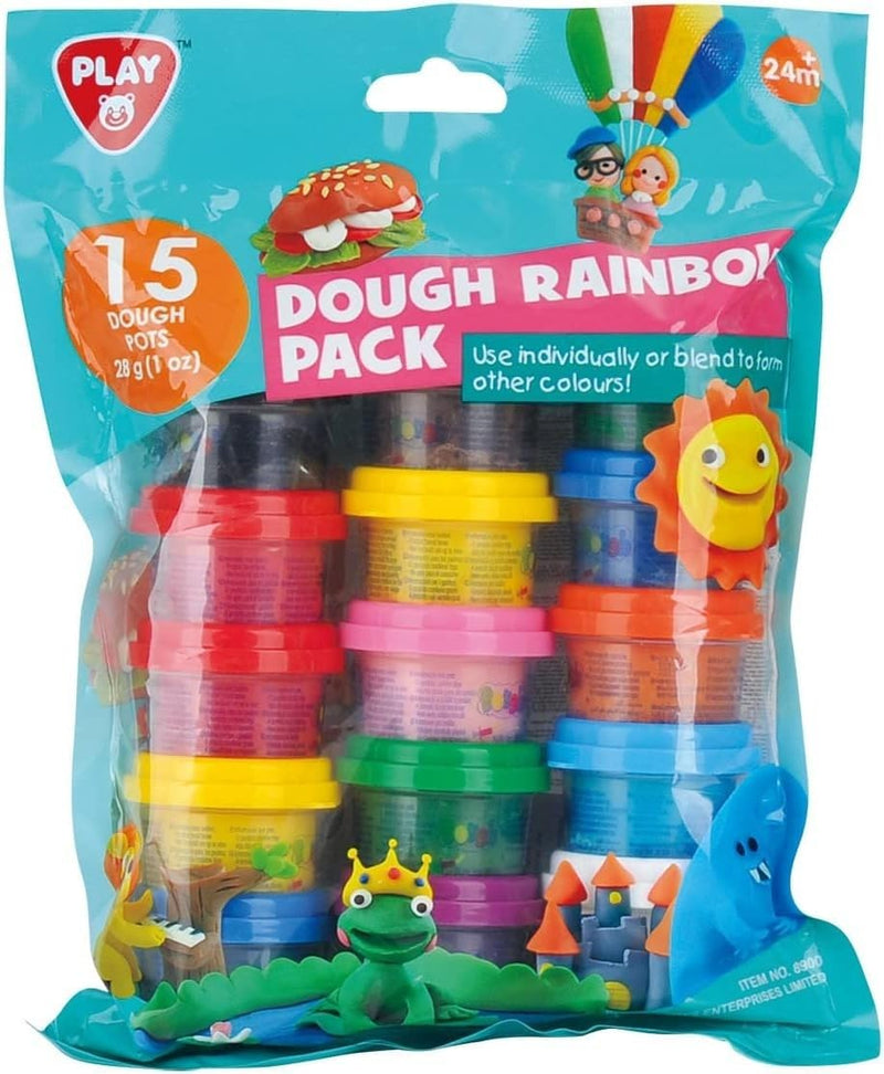 PlayGo Teig-Regenbogen-Packung (15 x 28 g Teig im Lieferumfang enthalten