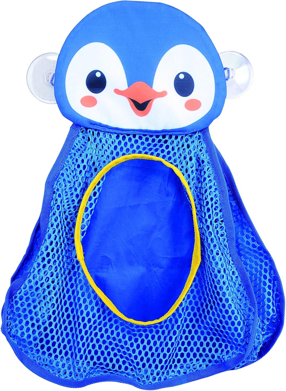 PlayGo Bath Toy Organizer Penguin | Four Suction Cups for Hanging | Bathtub Toys Holder | Bathroom Baby Toy Storage Quick Dry Bathtub Mesh Net | 2 in 1| 10 Pieces Colorful Soft Balls, 18703