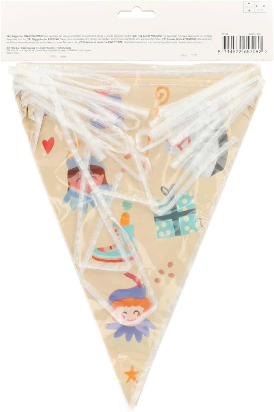 Folat 65708 Bunting 'Welkom Sint in Pieten-6 metres-Sinterklaas, Saint Nicholas Decoration for Children, Multi-Colour