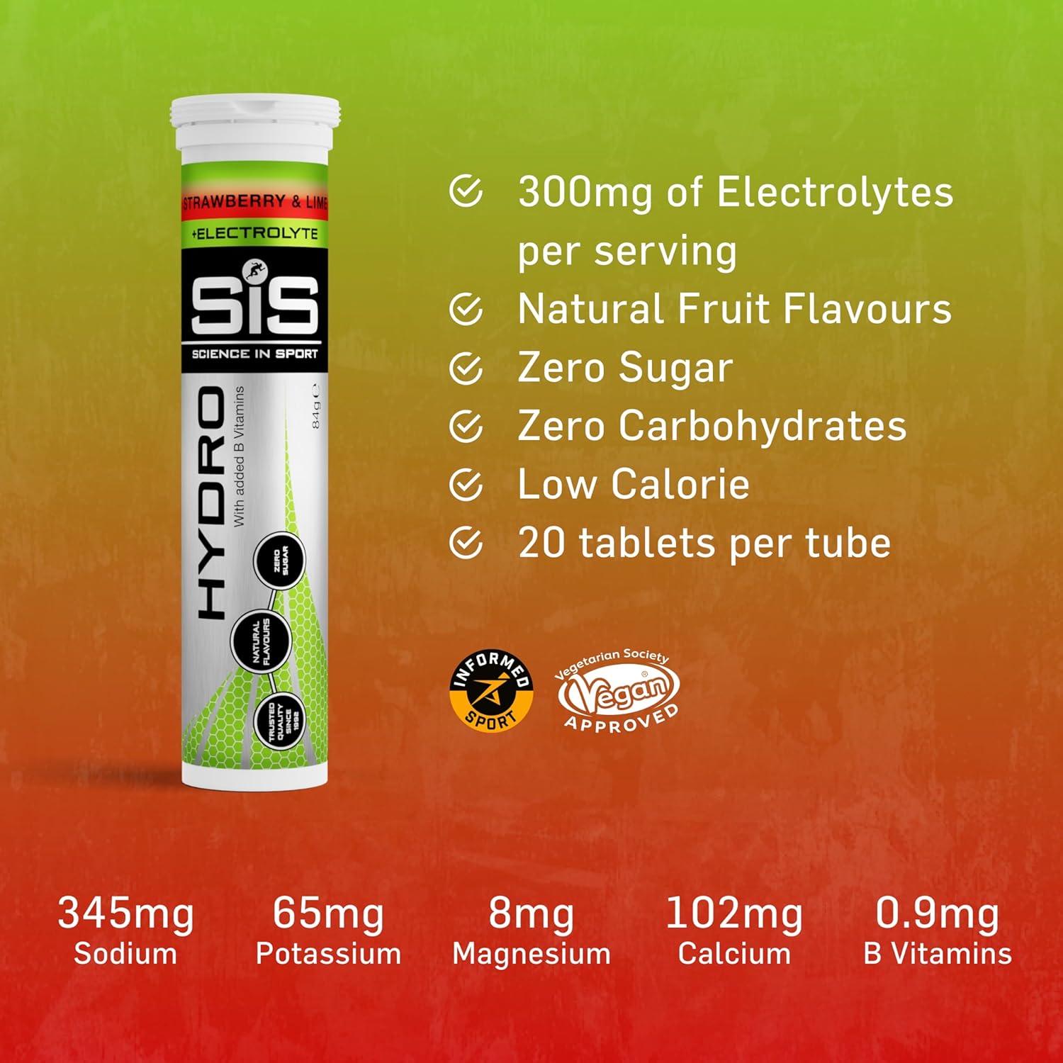 GO Hydro Tablet - 8 tubes - strawberry and lime