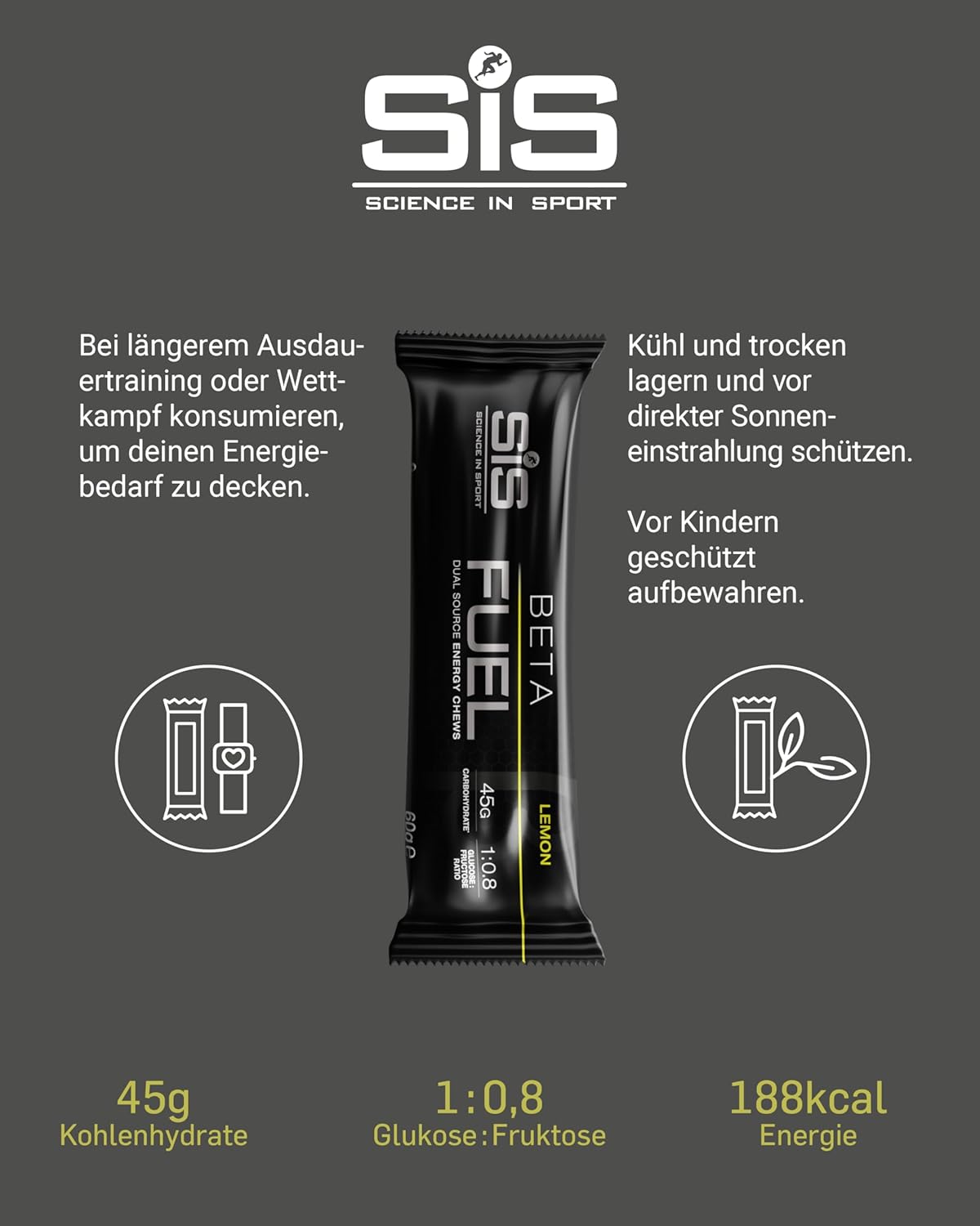 Beta Fuel Energy Chew - box of 6 x 60g - lemon