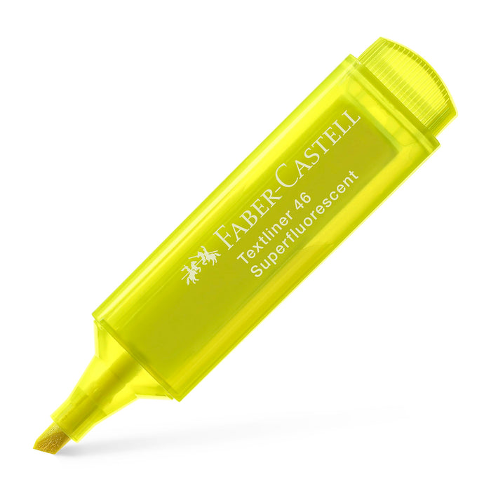 Faber-Castell 1546 - Caja con 10 marcadores Fluorescentes Textliner 46 - Amarillo