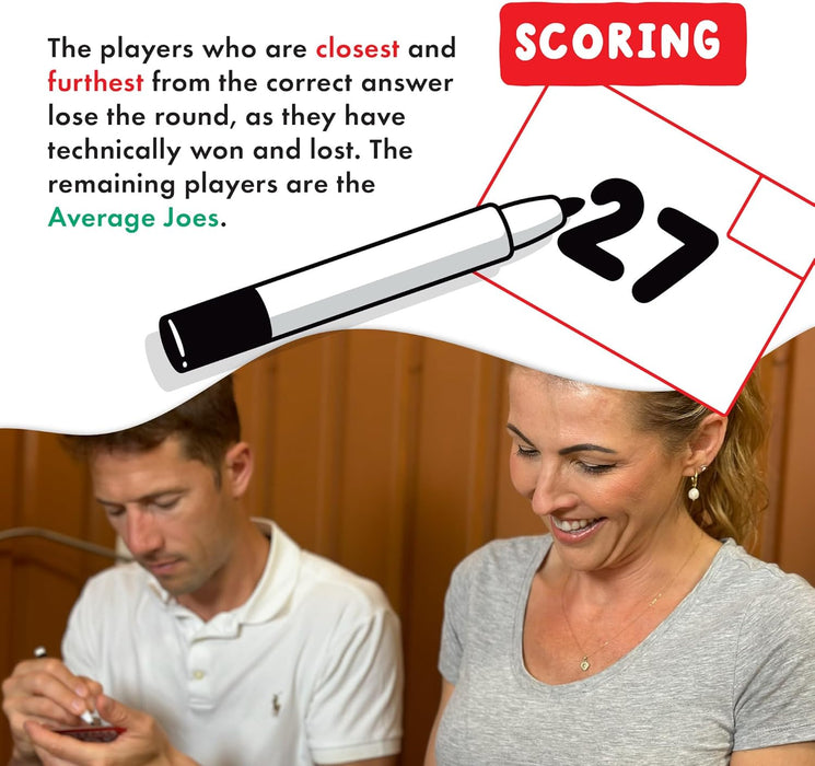 Average Joe: Party Game for Adults | Trivia Game with a Twist with Over 600 Questions | The Game Where Winning is for Losers!