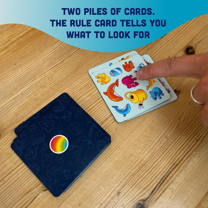 Format Games Big Fish Little Fish Gioco di carte per famiglie veloce di reazioni rapide e divertimento da individuare! Gioco educativo per bambini e adulti, dai 5 anni, da 2 a 6 giocatori, 10 minuti