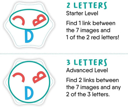 FlexiQ | Letter Links | Children's Card Game | Ages 6+ | 2-6 Players | 15+ Minutes Playing Time