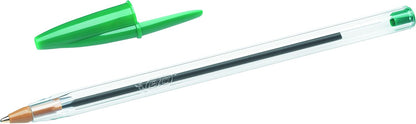 BIC Cristal Original Ballpoint Pens Medium Tip (1 mm) - Assorted Ink Colours - Box of 10