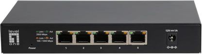 LevelOne GEU-0525 5-Port 2.5 Gigabit Unmanaged Ethernet Switch
