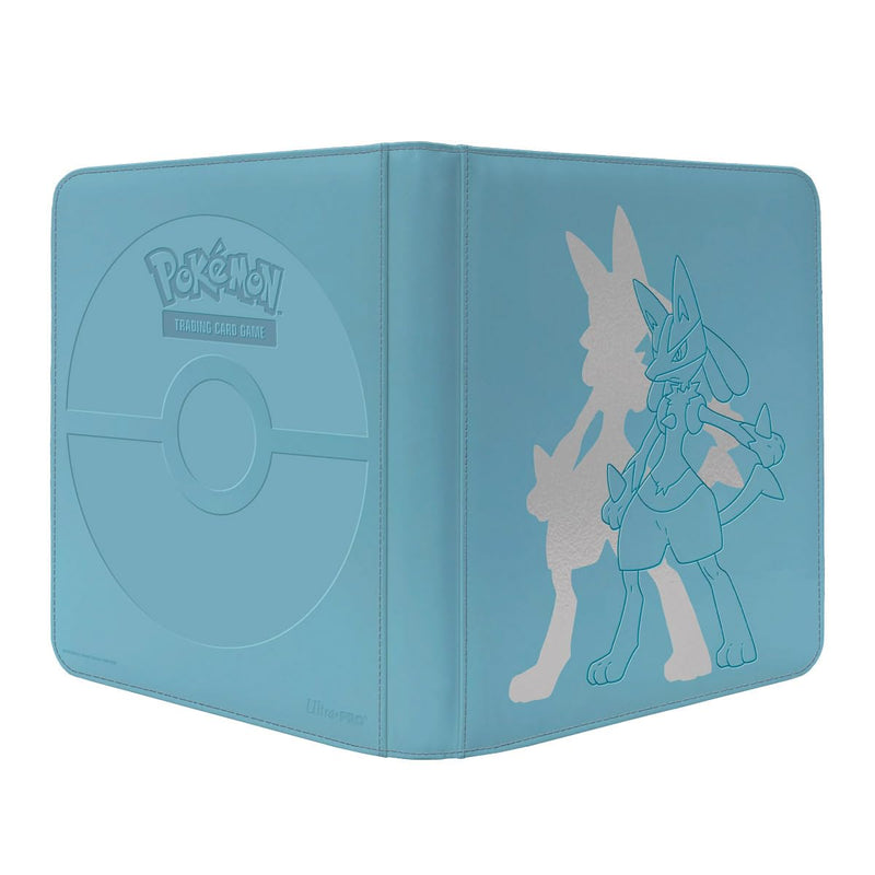 Ultra Pro Elite Series Pokémon Cards PRO-Binder - Lucario Design, Holds 480 Sleeved Cards, 12-Pocket Side-Loading Pages, Padded Leatherette with Foil, Zipper Closure, Ideal for Pokémon Collectors