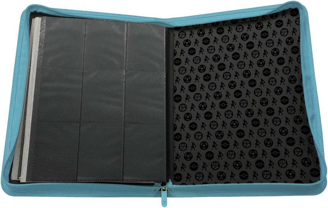 Ultra Pro Elite Series Pokémon Cards PRO-Binder - Lucario Design, Holds 360 Sleeved Cards, 9-Pocket Side-Loading Pages, Padded Leatherette with Foil, Zipper Closure, Ideal for Pokémon Collectors