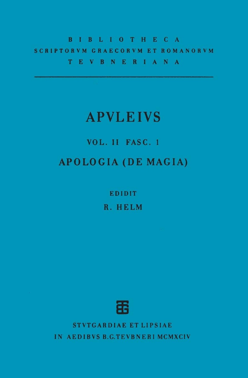 Pro se de magia liber (Apologia) (Bibliotheca scriptorum Graecorum et Romanorum Teubneriana) (Latin Edition