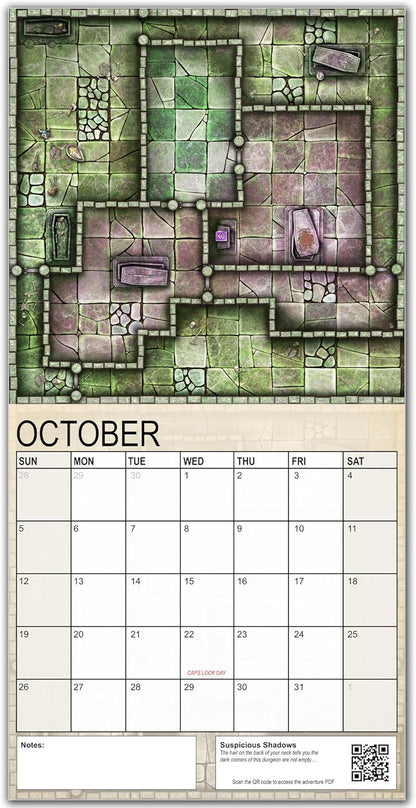 Loke Battlemats | Calendar Of Many Adventures 2025 | Wall Calendar