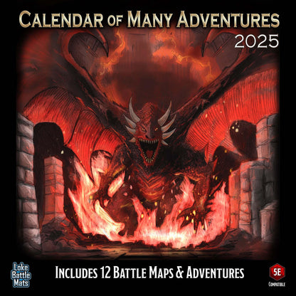 Loke Battlemats | Calendar Of Many Adventures 2025 | Wall Calendar