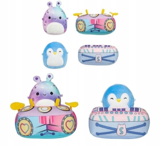 Squishmallows Micromallows 2 Mascots Daxxon and Puff with Clothes 6 cm
