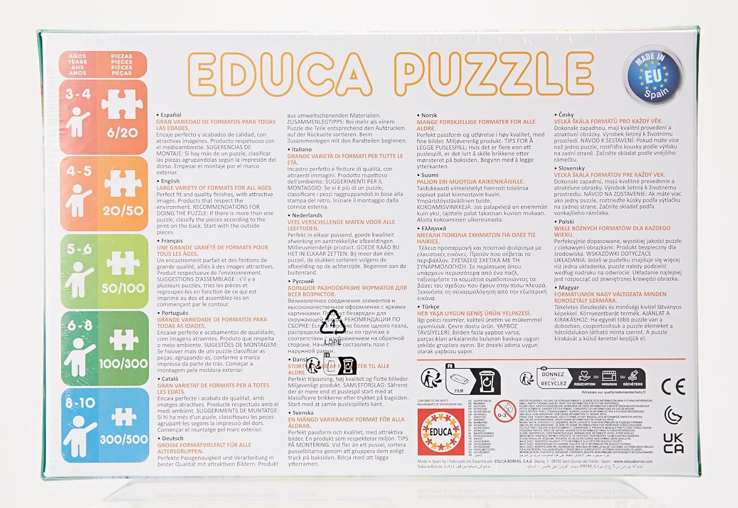 Educa 17145, Bauernhof, 4-in-1 Puzzleset für Kinder ab 3 Jahren, Farm