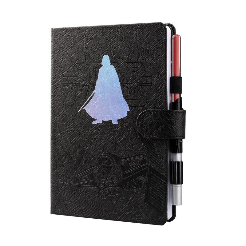 Grupo Erik Notizbuch A5 mit Laserschwert Stift Star Wars Darth Vader Notizbuch A5 Dotted - Notizbuch Klein - Reisetagebuch zum selberschreiben - Bullet Journal Dotted A5 Tagebuch Mädchen und Jungen