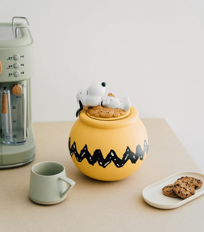 Grupo Erik Keksdose Keramik Peanuts Snoopy - Keksglas mit Deckel Groß 20,5 x 24,6 cm Vorratsbehälter mit Deckel Offizieller Snoopy Fanartikel