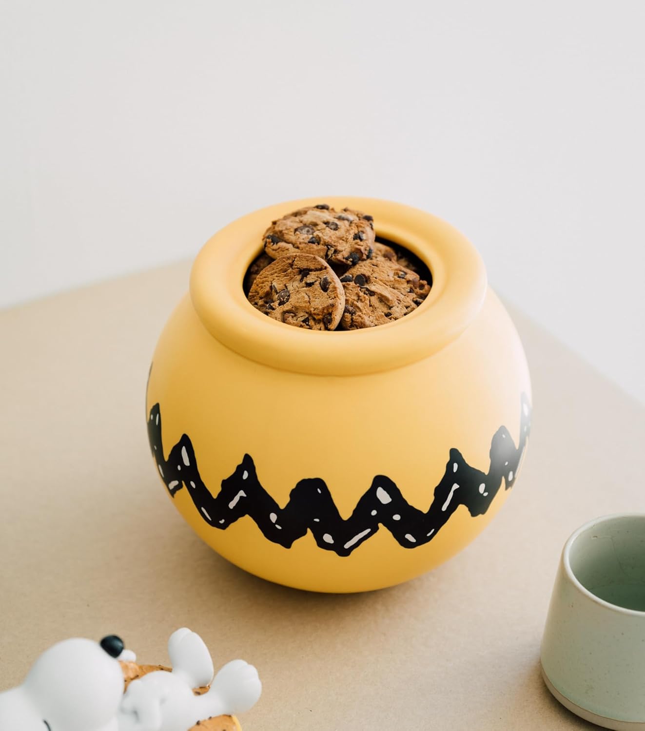 Grupo Erik Keksdose Keramik Peanuts Snoopy - Keksglas mit Deckel Groß 20,5 x 24,6 cm Vorratsbehälter mit Deckel Offizieller Snoopy Fanartikel