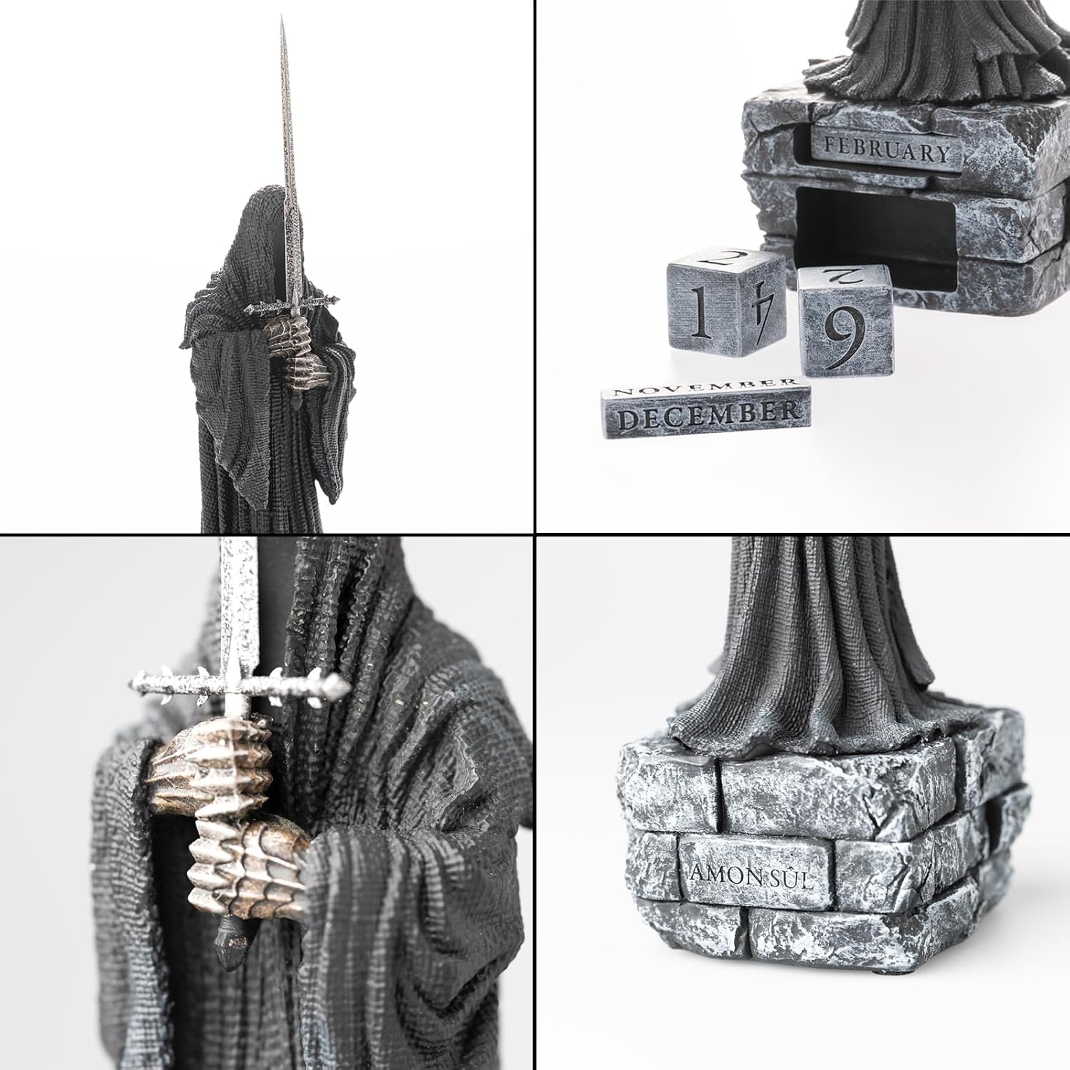 Grupo Erik Ewiger Kalender Der Herr der Ringe Figur 3D Kalender Tischkalender zum Aufstellen - Dauerkalender - Offizieller Nazgul Der Herr der Ringe Fanartikel Büro Deko