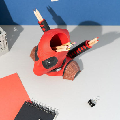 Grupo Erik Pen Holder For Desk - Marvel Deadpool Figure | Pen Pot, Pencil Pot, Pencil Holder, Desk Organiser, Stationery Supplies | Deadpool Gifts, Marvel Gifts