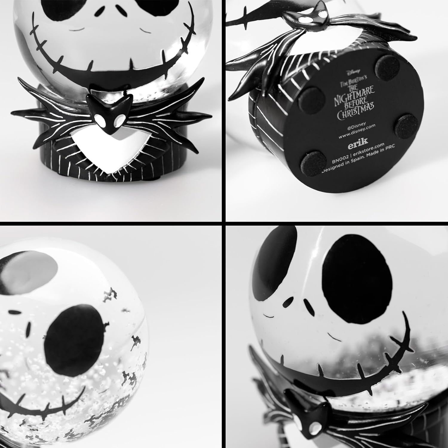Palla di vetro con Neve The Nightmare Before Christmas | Addobbi di Halloween, Palla di Neve Disney, Cose per la decorazione di Halloween, 8 x 11,5 cm, Jack Skeletron Natale