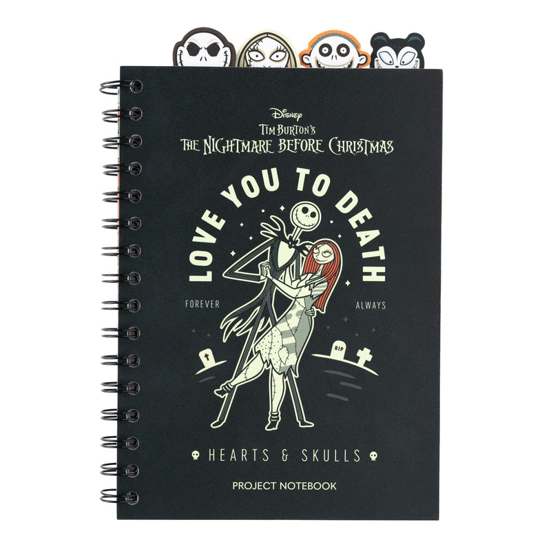 Grupo Erik: Quaderno The Nightmare Before Christmas | Taccuino A5 con Divisori, Quaderno A5 diviso in sezioni, 4 Separatori personalizzati, Bullet Journal con copertina morbida, Cancelleria Disney