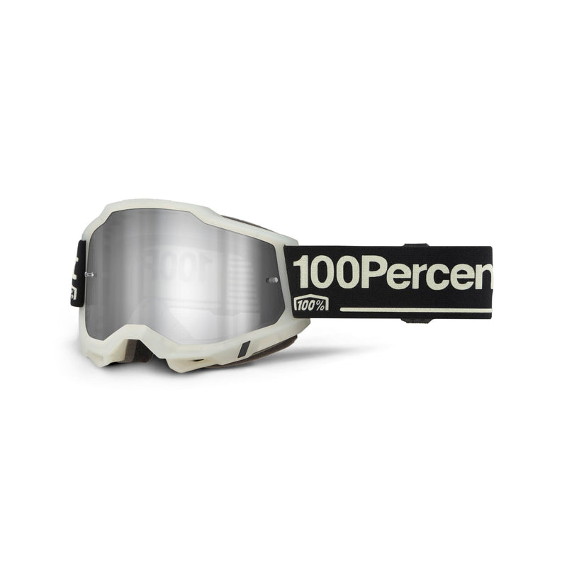 100% Accuri 2 Goggles - Eyewear for Motocross & Mountain Biking - Goggles for Dirt Bikes, Motorcycles & Bike Sports - Glow, Mirror Silver Lens