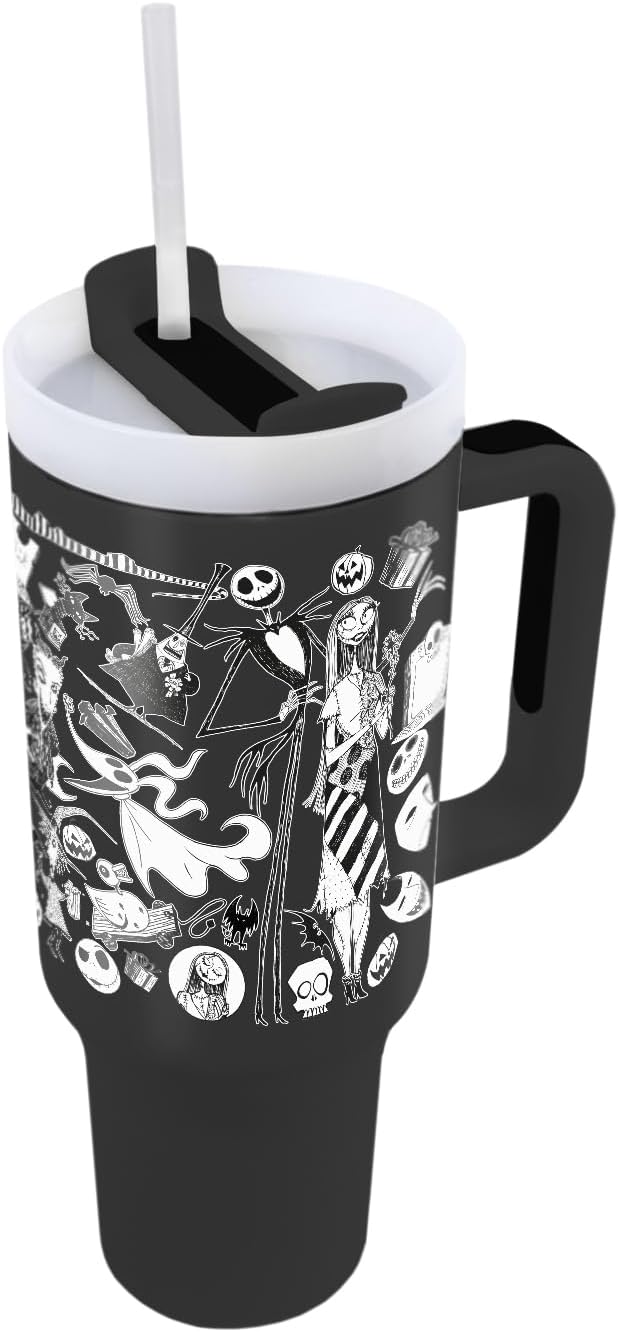 NIGHTMARE BEFORE CHRISTMAS 40oz/1200ML Tumbler - Double-Wall Vacuum Insulation, Keeps Cold Up to 11 Hours, Hot Up to 7 Hours, SMART DESIGN FEATURES, BPA-Free for Holiday Spirit Year-Round