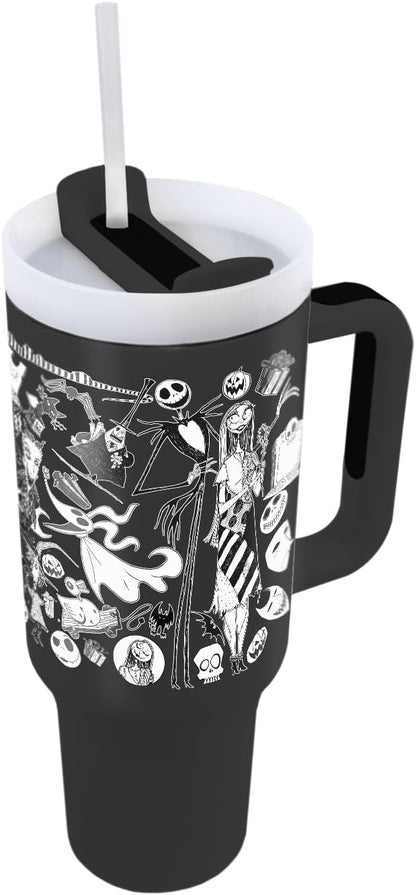 NIGHTMARE BEFORE CHRISTMAS 40oz/1200ML Tumbler - Double-Wall Vacuum Insulation, Keeps Cold Up to 11 Hours, Hot Up to 7 Hours, SMART DESIGN FEATURES, BPA-Free for Holiday Spirit Year-Round