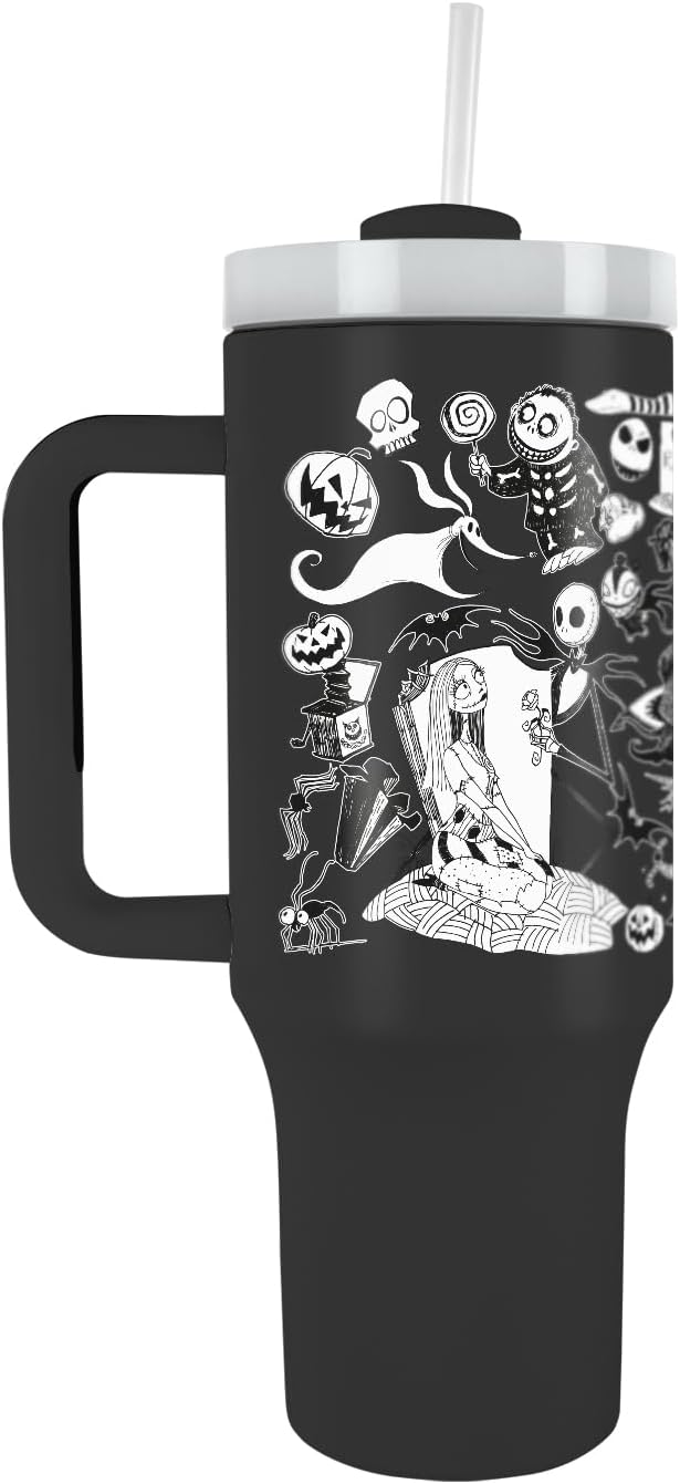 NIGHTMARE BEFORE CHRISTMAS 40oz/1200ML Tumbler - Double-Wall Vacuum Insulation, Keeps Cold Up to 11 Hours, Hot Up to 7 Hours, SMART DESIGN FEATURES, BPA-Free for Holiday Spirit Year-Round