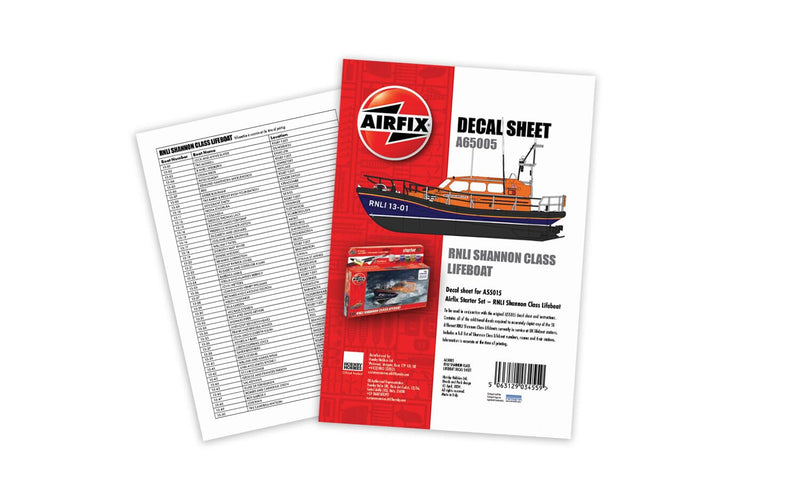 Airfix A65005 Stickervel voor gebruik met A55015 RNLI Shannon Class Lifeboat Starter Set