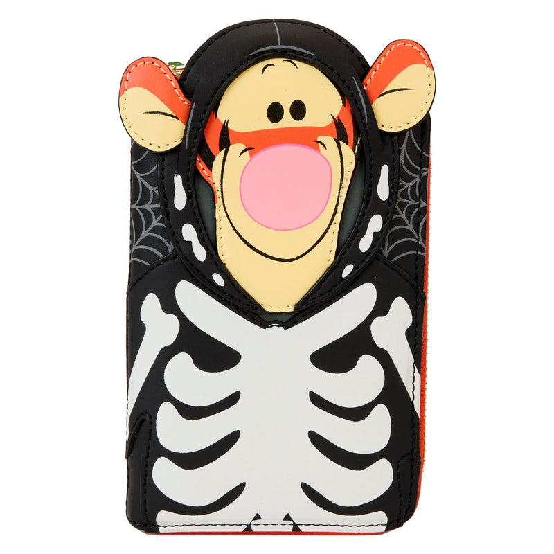 Loungefly Disney Winnie the Pooh Skeleton Tigger Glow Zip Around Wallet, Multicolor, Zip Around Wallet