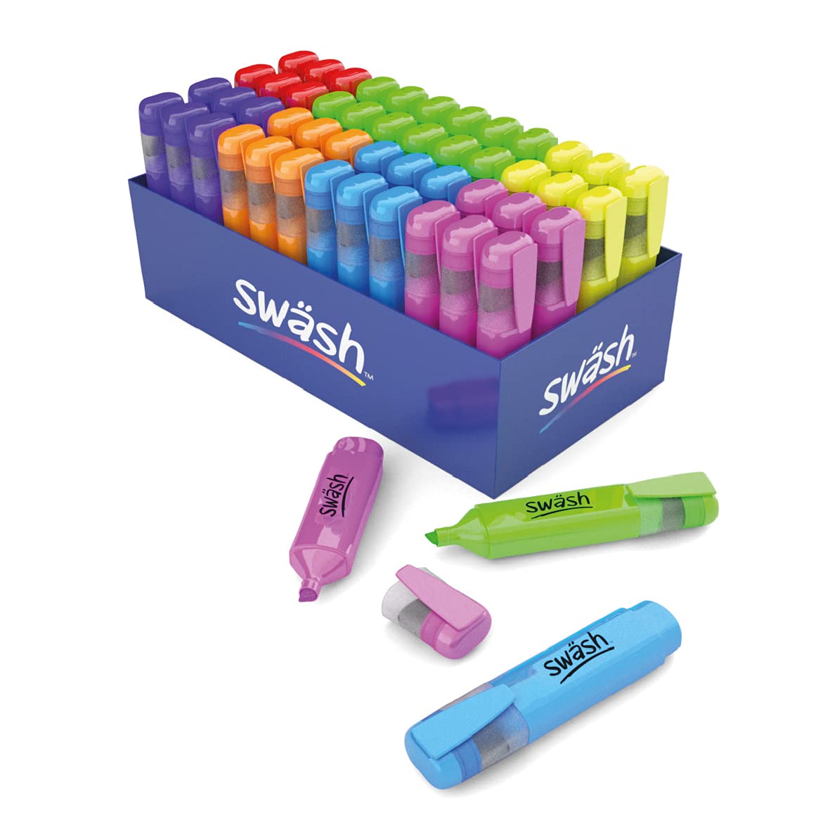Swash Premium Highlighter Pens 48 Pieces, Assorted Colour