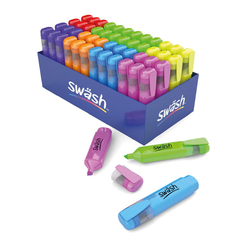 Swash Premium Highlighter Pens 48 Pieces, Assorted Colour