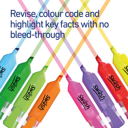 Swash Premium Highlighter Pens 48 Pieces, Assorted Colour