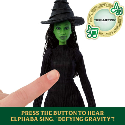 Mattel Wicked, Singing Elphaba Fashion Doll & Accessories, Posable with Movie-Inspired Look & Removable Outfit, Sings “Defying Gravity”, HYM40