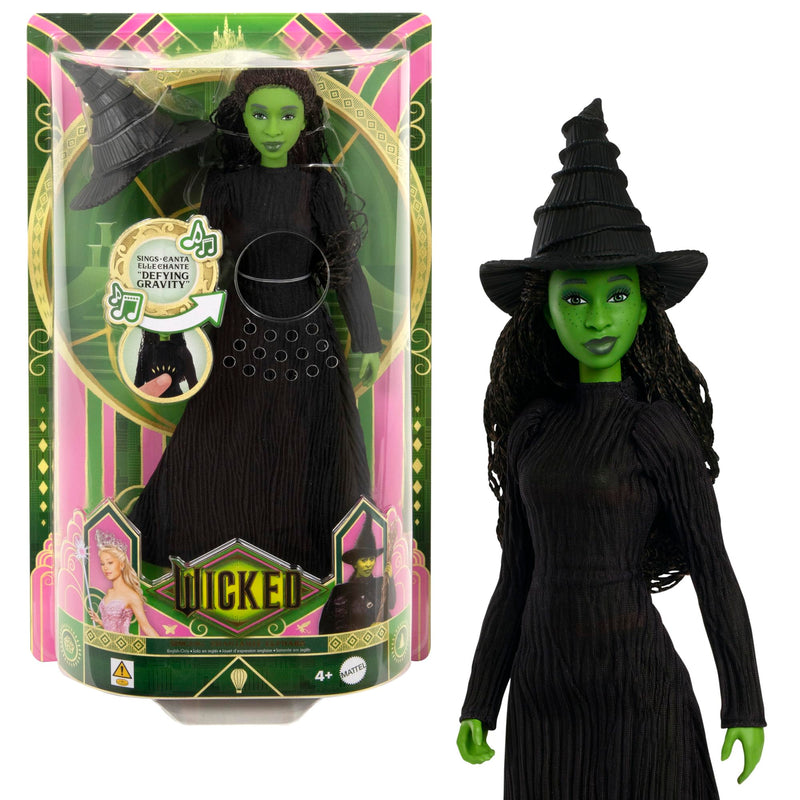 Mattel Wicked, Singing Elphaba Fashion Doll & Accessories, Posable with Movie-Inspired Look & Removable Outfit, Sings “Defying Gravity”, HYM40