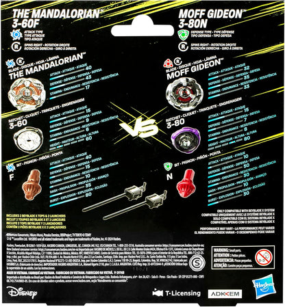 Beyblade X and Star Wars Collab The Mandalorian 3-60F vs. Moff Gideon 3-80N Multipack Set