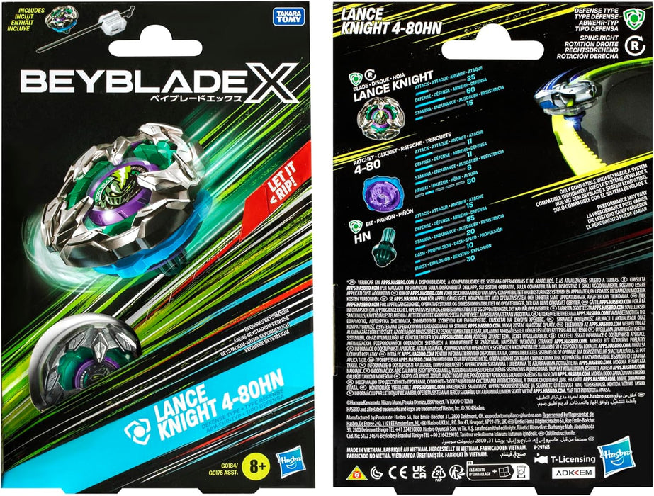 Beyblade X Lance Knight 4-80HN Starter Pack Top and Launcher