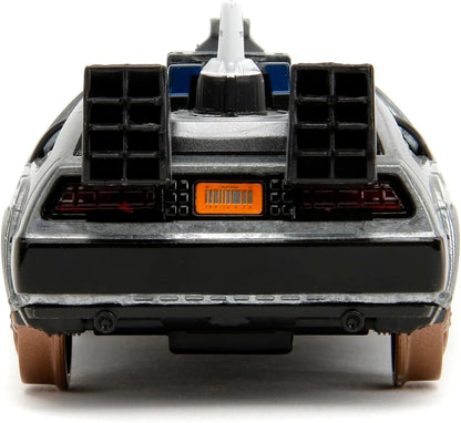 Back to The Future Part III 1:32 Time Machine Rail Wheels Die-Cast Car, Toys for Kids and Adults, Silver