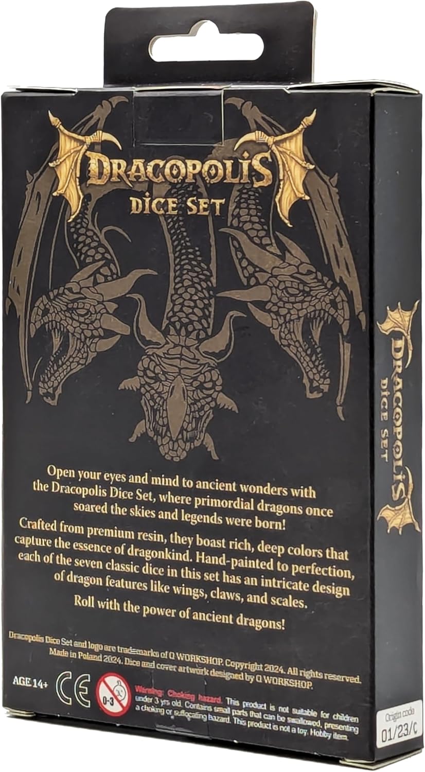 Q-Workshop Dracopolis Dice Set The Andean Longneck - Dice Accessory for Tabletop Board Card Games - for 1+ Players and Ages 14+