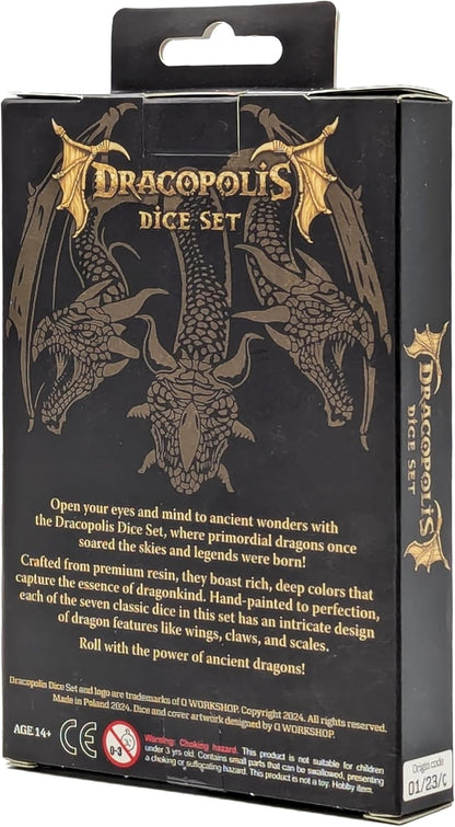 Q-Workshop Dracopolis Dice Set The Andean Longneck - Dice Accessory for Tabletop Board Card Games - for 1+ Players and Ages 14+