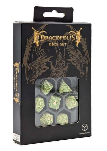 Q-Workshop Dracopolis Dice Set The Andean Longneck - Dice Accessory for Tabletop Board Card Games - for 1+ Players and Ages 14+