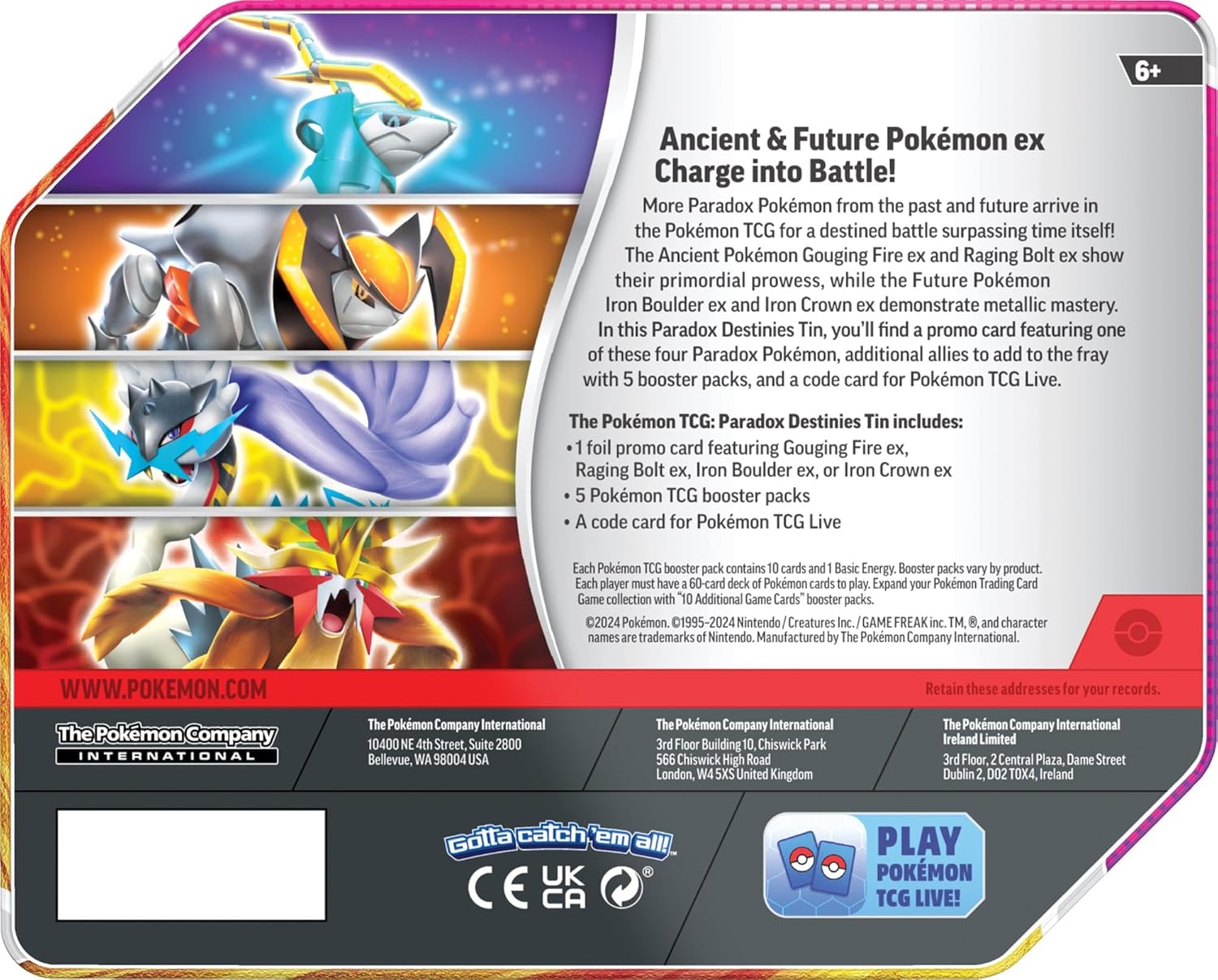 Pokemon TCG Paradox Destinies Tin