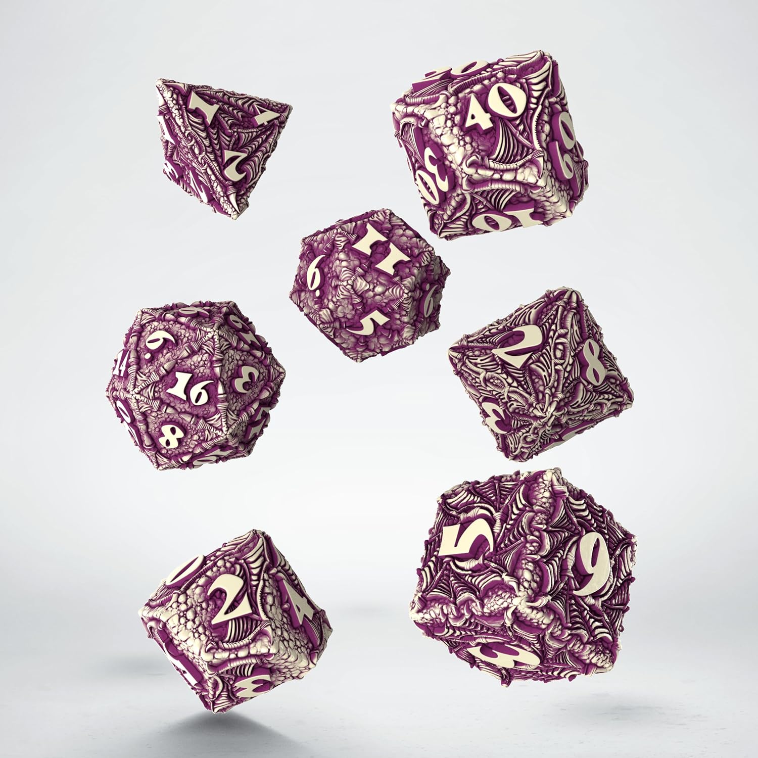 Q-Workshop Dracopolis Dice Set The Yuacatan Featherwing - Dice Accessory for Tabletop Board Card Games - for 1+ Players and Ages 14+