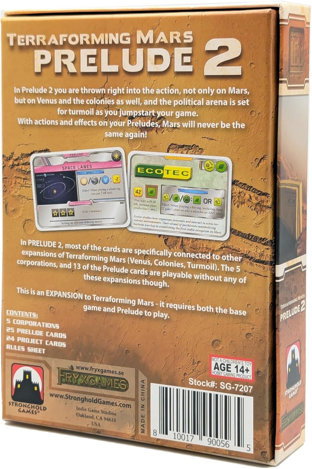 Stronghold Games | Terraforming Mars: Prelude 2 | Board Game Expansion | Ages 14+ | 1-5 Players | 90-120+ Minutes Playing Time