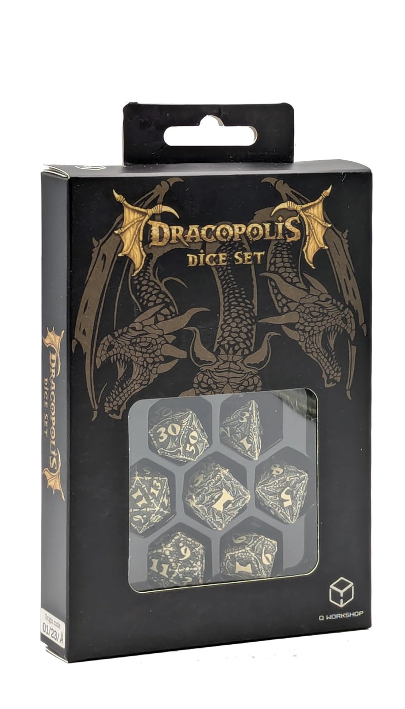 Q-Workshop Dracopolis Dice Set The Scandinavian Blackfang - Dice Accessory for Tabletop Board Card Games - for 1+ Players and Ages 14+