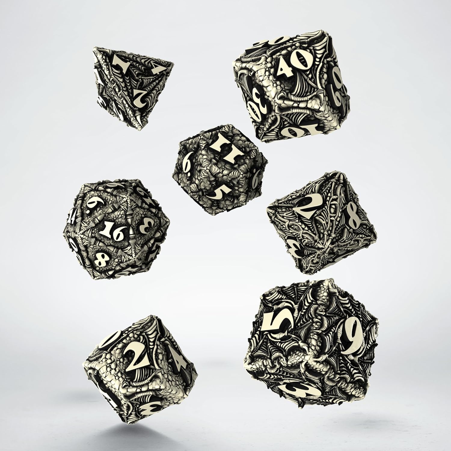 Q-Workshop Dracopolis Dice Set The Scandinavian Blackfang - Dice Accessory for Tabletop Board Card Games - for 1+ Players and Ages 14+